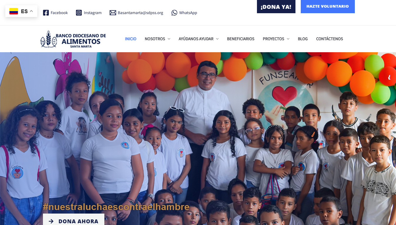 Sitio web Banco de Alimentos Santa Marta